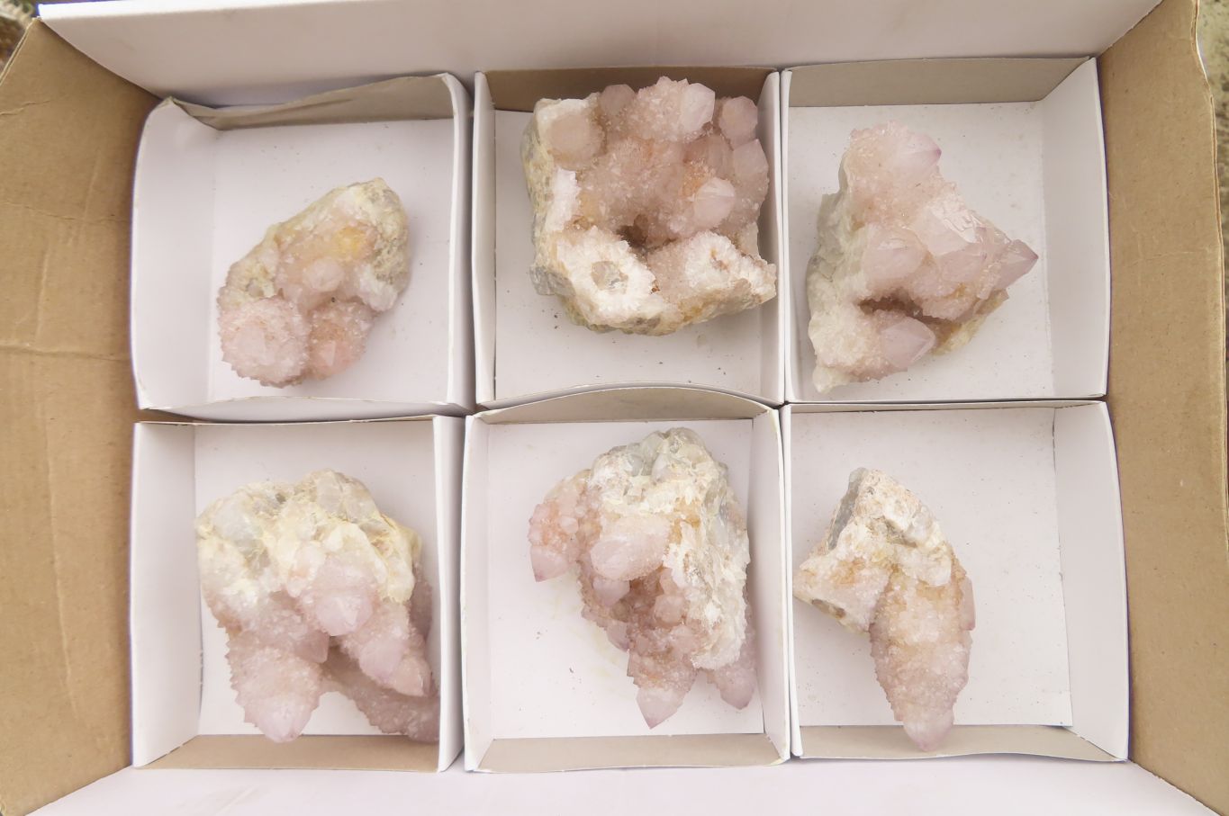 Natural Pale Lilac Spirit Quartz Clusters x 6 From Boekenhouthoek, South Africa - Toprock Gemstones and Minerals 