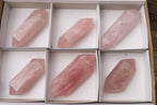 Polished Double Terminated Rose Quartz Points x 6 From Madagascar - Toprock Gemstones and Minerals 