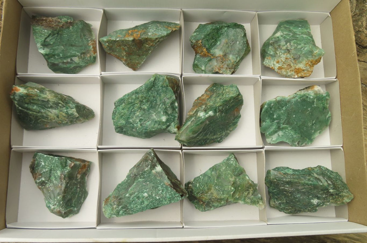 Natural Jade Cobbed Specimens x 12 From Swaziland - Toprock Gemstones and Minerals 