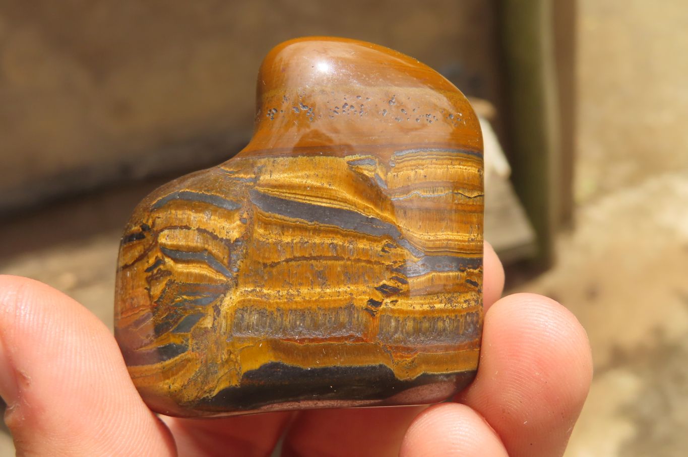 Polished Tiger's Eye Free Forms x 12 From Prieska, South Africa - Toprock Gemstones and Minerals 