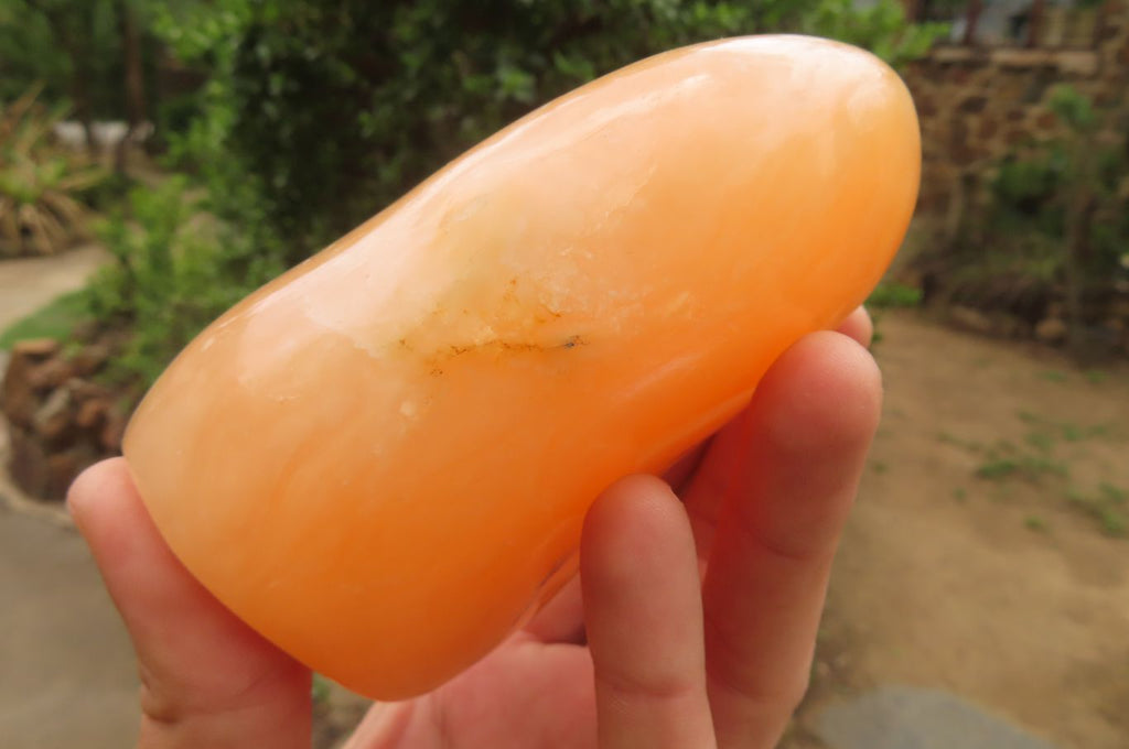 Polished Orange Twist Calcite Standing Free Forms x 3 From Madagascar - Toprock Gemstones and Minerals 