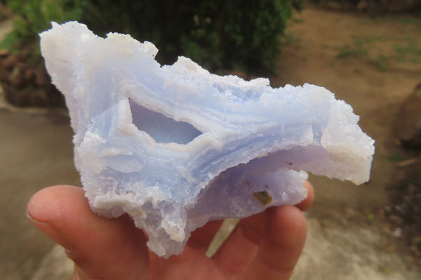 Natural Etched Blue Chalcedony Specimens x 6 From Nsanje, Malawi - Toprock Gemstones and Minerals 