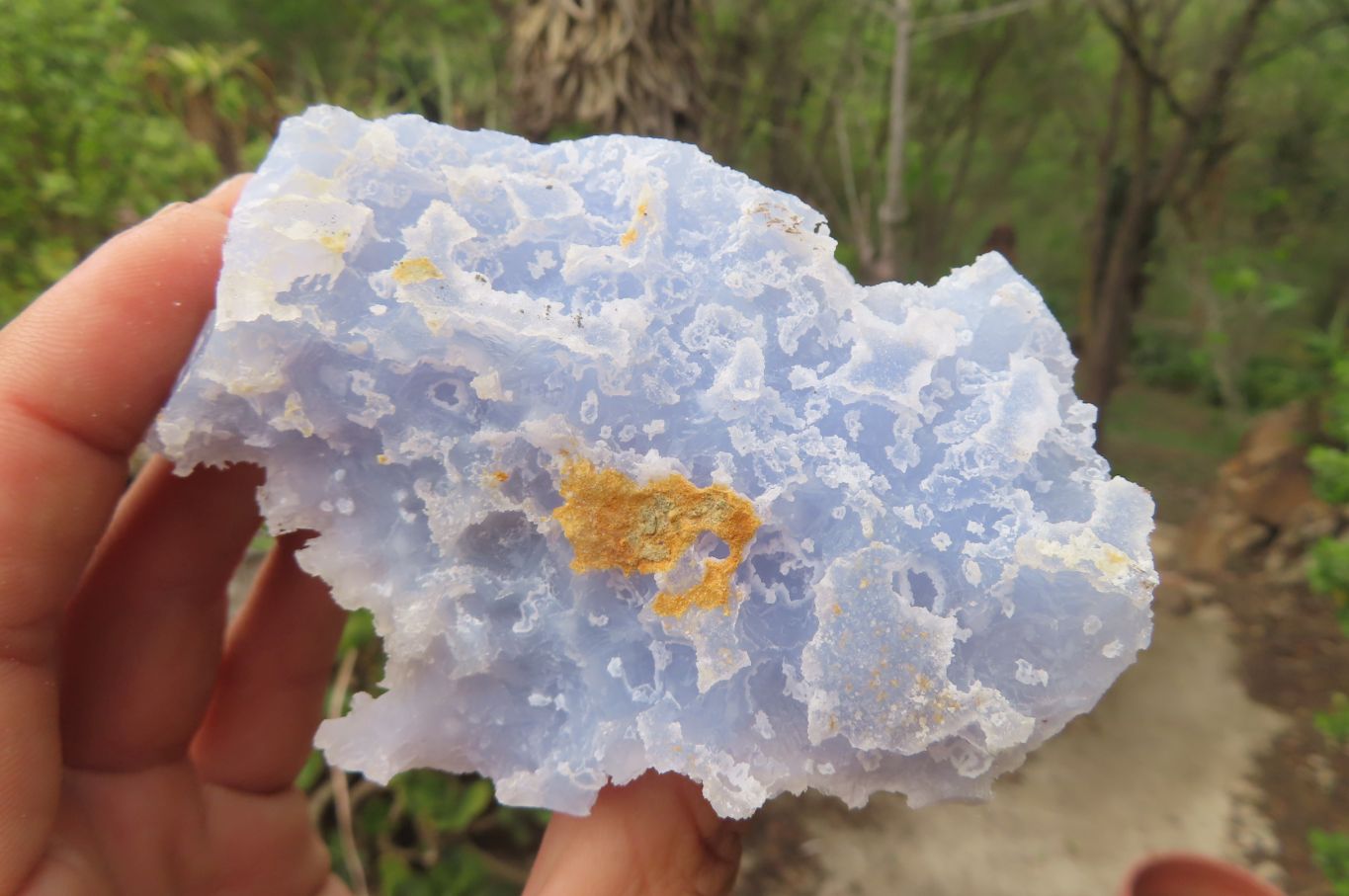 Natural Etched Blue Chalcedony Specimens x 6 From Nsanje, Malawi - Toprock Gemstones and Minerals 