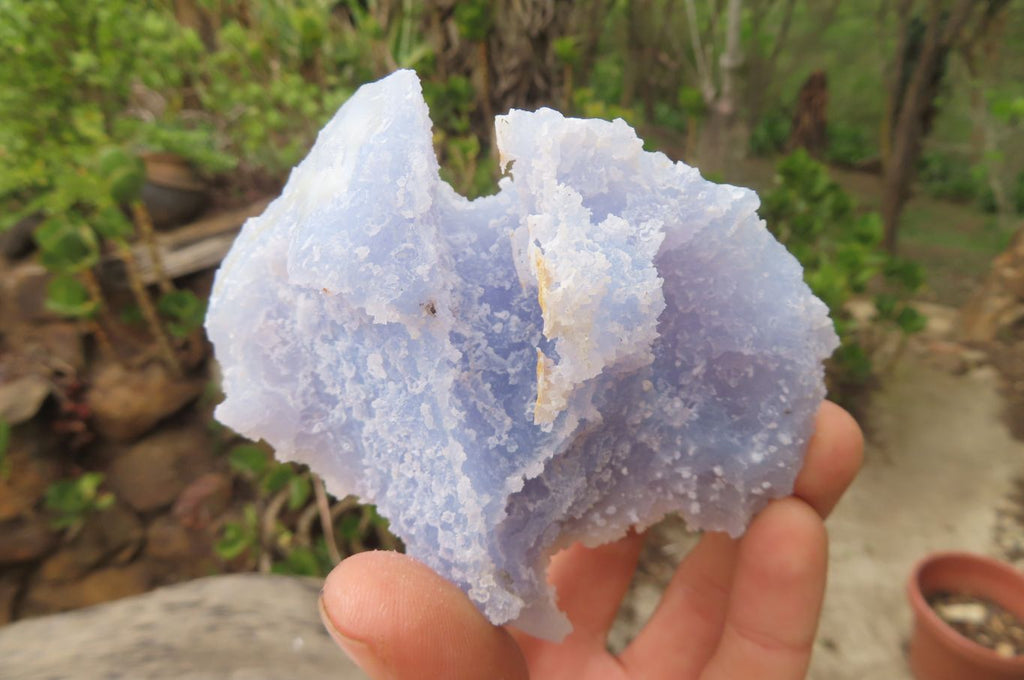 Natural Etched Blue Chalcedony Specimens x 6 From Nsanje, Malawi - Toprock Gemstones and Minerals 