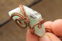 Hand Made Copper Wire Wrapped Blue Smithsonite Pendants x 6 From Congo - Toprock Gemstones and Minerals 