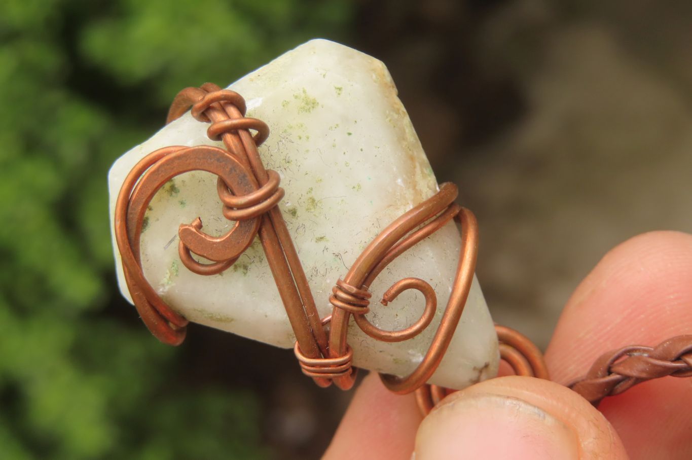 Hand Made Copper Wire Wrapped Blue Smithsonite Pendants x 6 From Congo - Toprock Gemstones and Minerals 