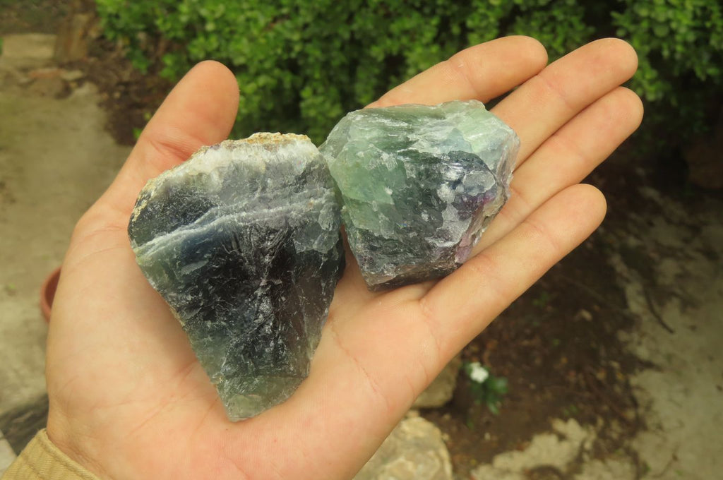 Natural Watermelon Fluorite Cobbed Specimens x 12 From Uis, Namibia - Toprock Gemstones and Minerals 