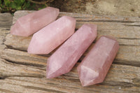 Polished Double Terminated Rose Quartz Points x 4 From Madagascar - Toprock Gemstones and Minerals 