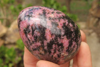 Polished Rhodonite Gemstone Eggs & Hearts x 4 From Madagascar