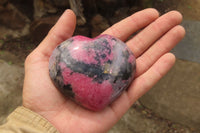 Polished Rhodonite Gemstone Eggs & Hearts x 4 From Madagascar