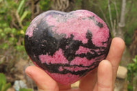Polished Rhodonite Gemstone Eggs & Hearts x 4 From Madagascar