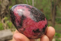 Polished Rhodonite Gemstone Eggs & Hearts x 4 From Madagascar