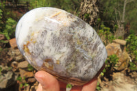 Polished Dendritic Opal Standing Free Forms x 3 From Moralambo, Madagascar - Toprock Gemstones and Minerals 