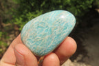Polished Amazonite Palm Stones x 15 from Zimbabwe - Toprock Gemstones and Minerals 