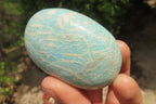 Polished Amazonite Palm Stones x 15 from Zimbabwe - Toprock Gemstones and Minerals 