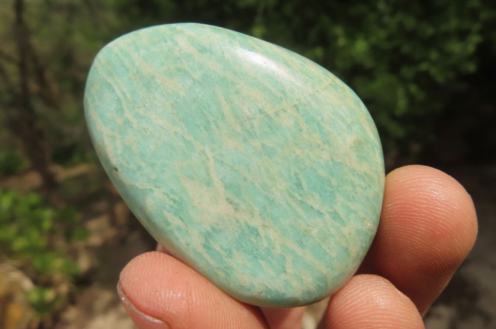 Polished Amazonite Palm Stones x 15 from Zimbabwe - Toprock Gemstones and Minerals 