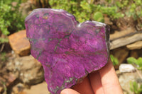 Polished On One Side Metallic Purpurite Specimens x 3 From Namibia - Toprock Gemstones and Minerals 