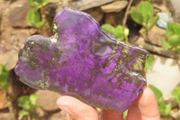 Polished On One Side Metallic Purpurite Specimens x 3 From Namibia - Toprock Gemstones and Minerals 