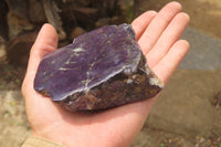Polished On One Side Metallic Purpurite Specimens x 3 From Namibia - Toprock Gemstones and Minerals 