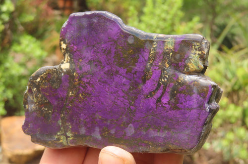 Polished On One Side Metallic Purpurite Specimens x 3 From Namibia - Toprock Gemstones and Minerals 