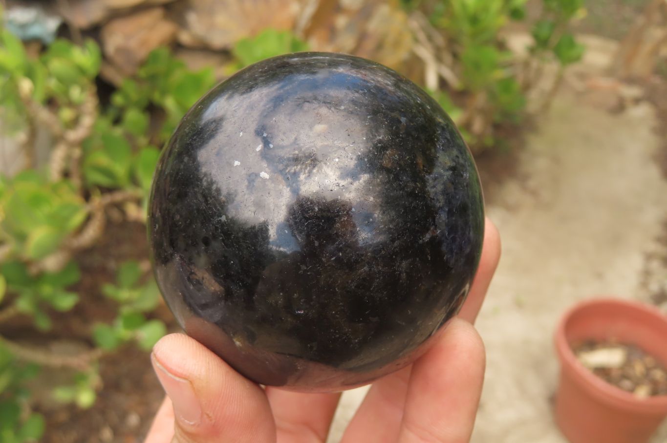 Polished Iolite Spheres x 3 From Ambatofinandrahana, Madagascar - Toprock Gemstones and Minerals 