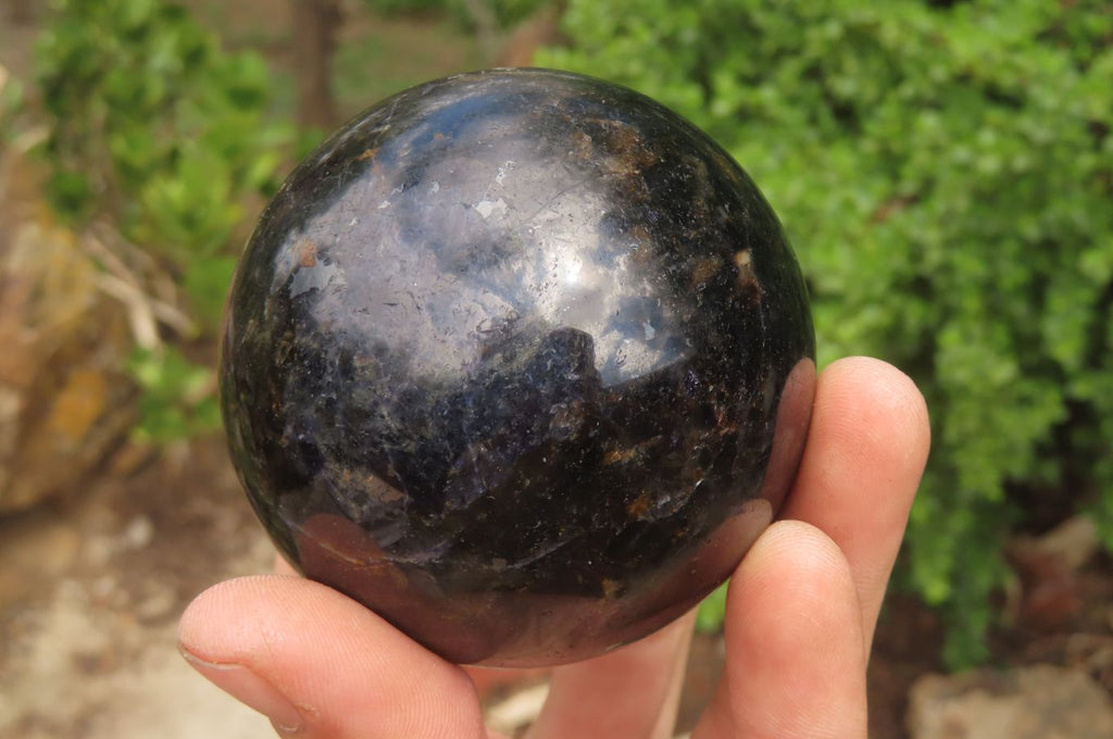 Polished Iolite Spheres x 3 From Ambatofinandrahana, Madagascar - Toprock Gemstones and Minerals 