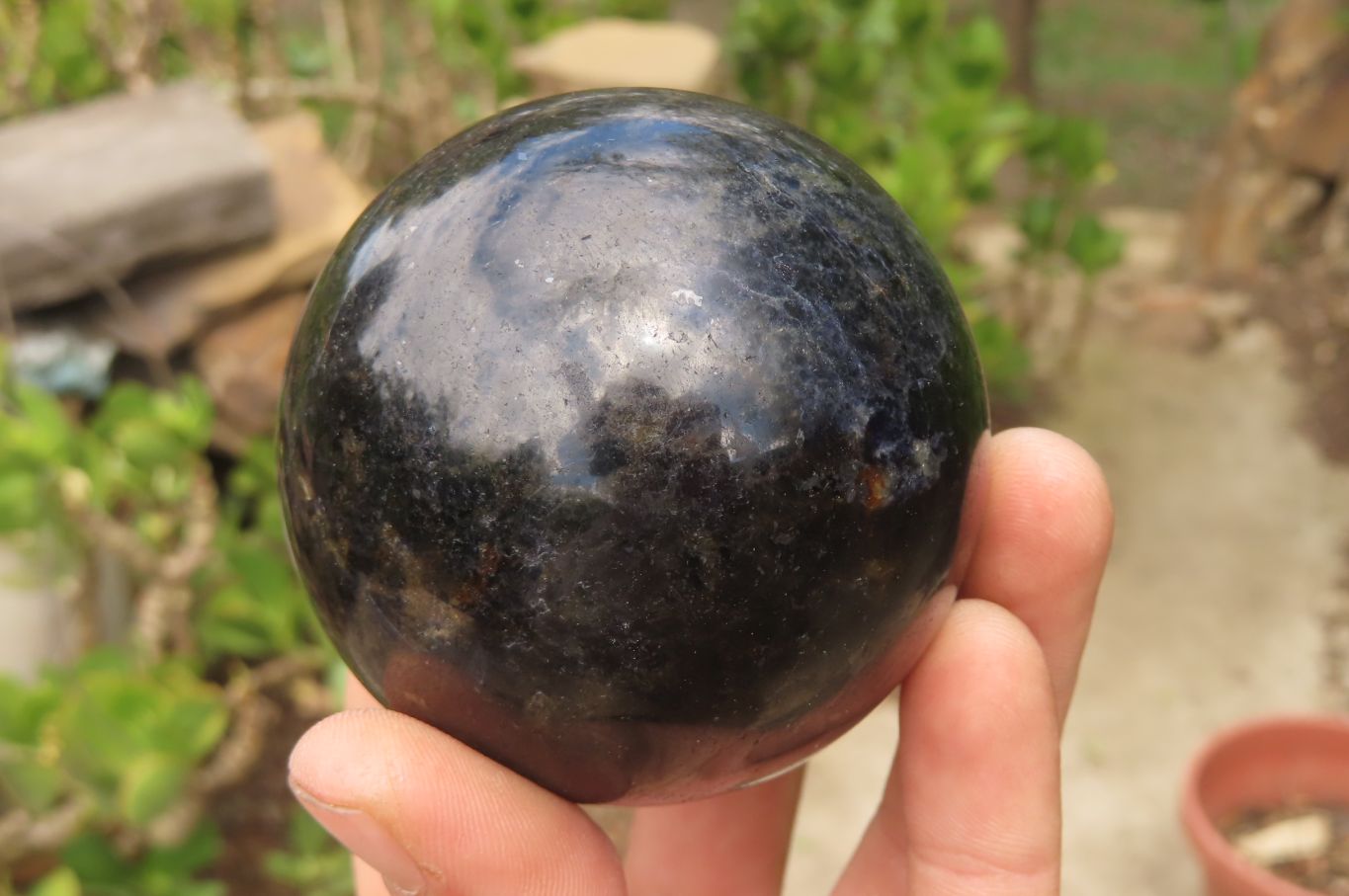 Polished Iolite Spheres x 3 From Ambatofinandrahana, Madagascar - Toprock Gemstones and Minerals 