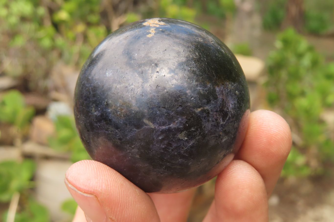 Polished Iolite Spheres x 3 From Ambatofinandrahana, Madagascar - Toprock Gemstones and Minerals 