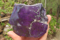 Polished On One Side Metallic Purpurite Specimens x 3 From Namibia - Toprock Gemstones and Minerals 