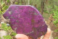 Polished On One Side Metallic Purpurite Specimens x 3 From Namibia - Toprock Gemstones and Minerals 