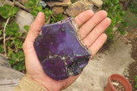 Polished On One Side Metallic Purpurite Specimens x 3 From Namibia - Toprock Gemstones and Minerals 