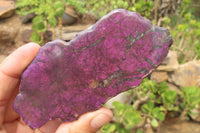 Polished On One Side Metallic Purpurite Specimens x 3 From Namibia - Toprock Gemstones and Minerals 