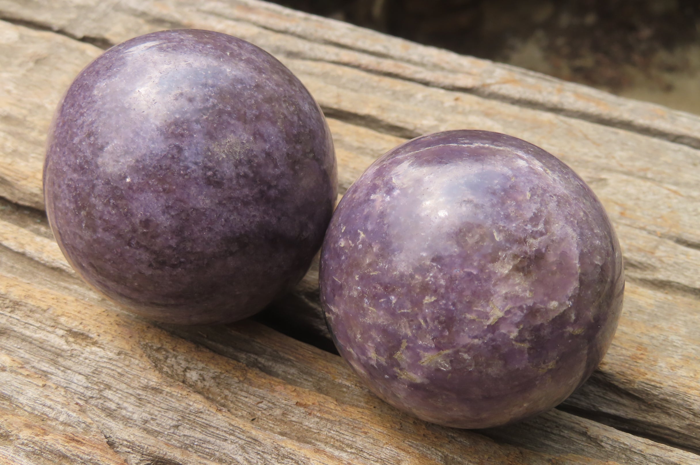 Polished Lepidolite Spheres x 6 From Ambatondrazaka, Madagascar - Toprock Gemstones and Minerals 