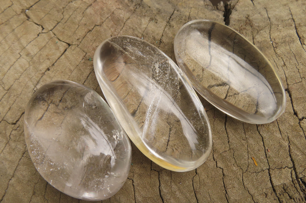 Polished Clear Quartz Palm Stones x 35 From Madagascar - Toprock Gemstones and Minerals 