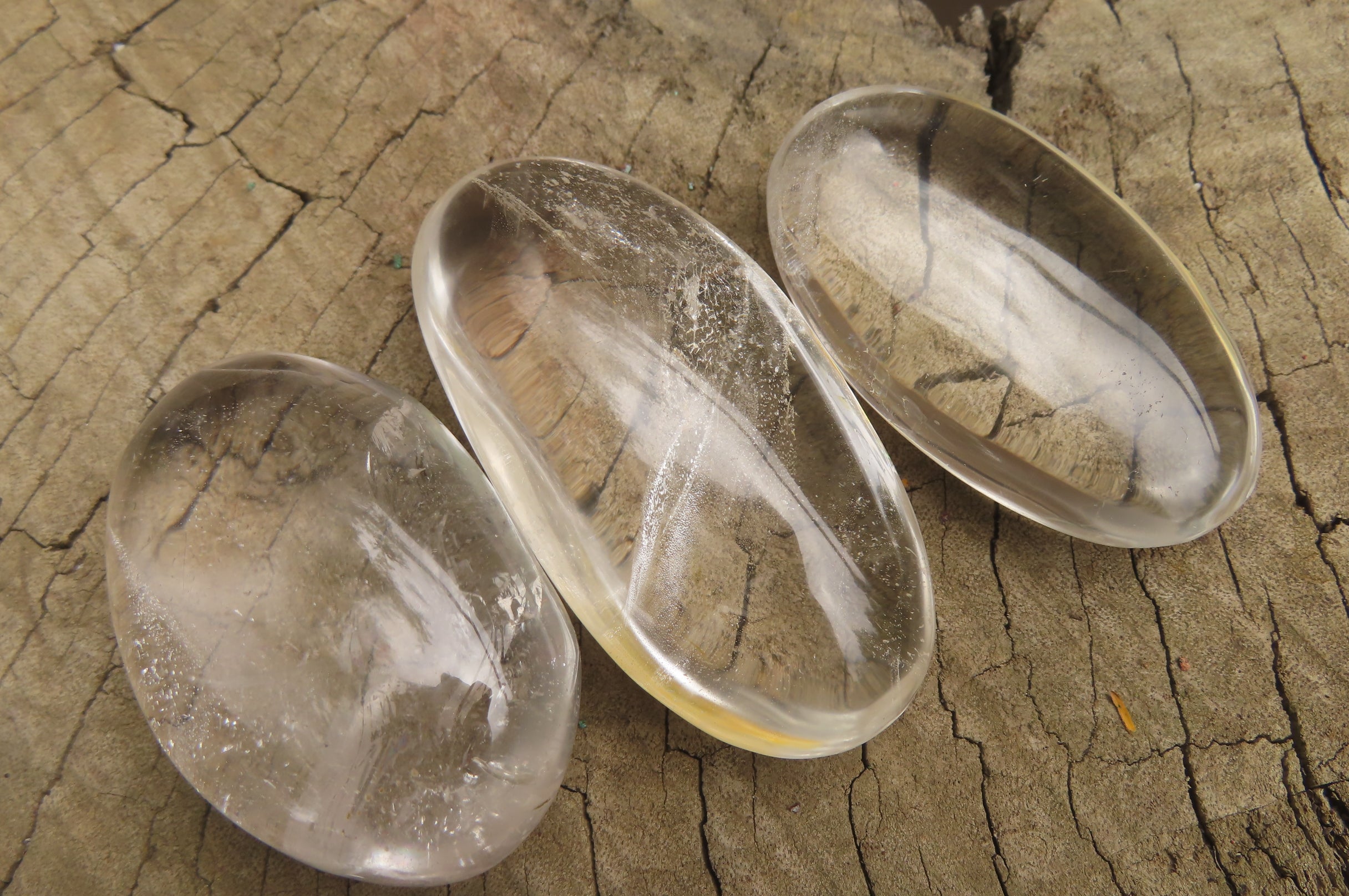 Polished Clear Quartz Palm Stones x 35 From Madagascar - Toprock Gemstones and Minerals 