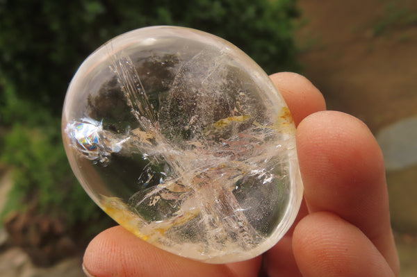 Polished Clear Quartz Palm Stones x 35 From Madagascar - Toprock Gemstones and Minerals 