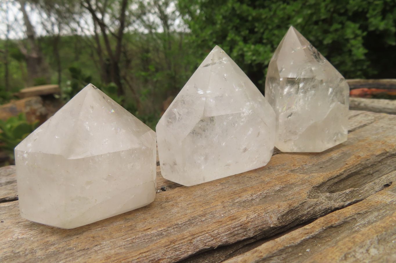 Polished Double Terminated Clear Quartz Crystals x 6 From Angola - Toprock Gemstones and Minerals 