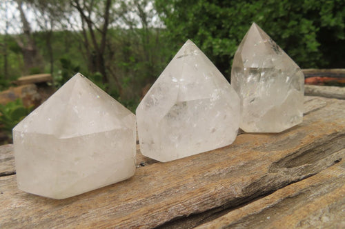 Polished Double Terminated Clear Quartz Crystals x 6 From Angola - Toprock Gemstones and Minerals 