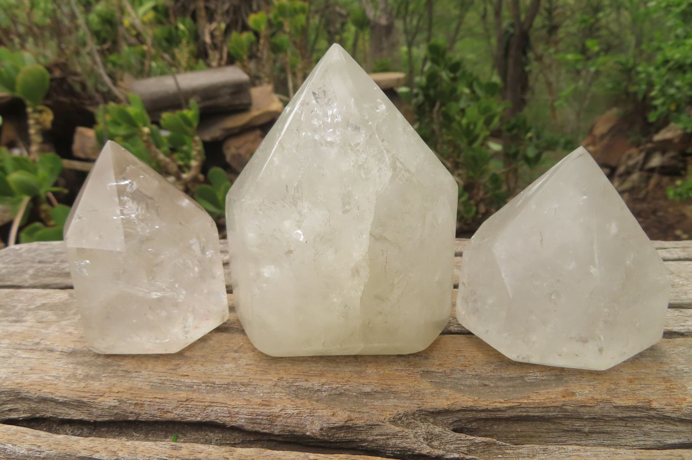 Polished Double Terminated Clear Quartz Crystals x 6 From Angola - Toprock Gemstones and Minerals 