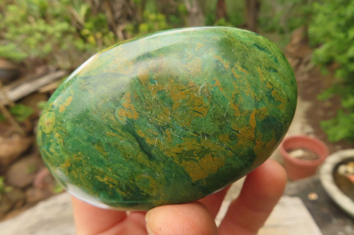 Polished Green Verdite Palm Stones x 12 From Zimbabwe - Toprock Gemstones and Minerals 