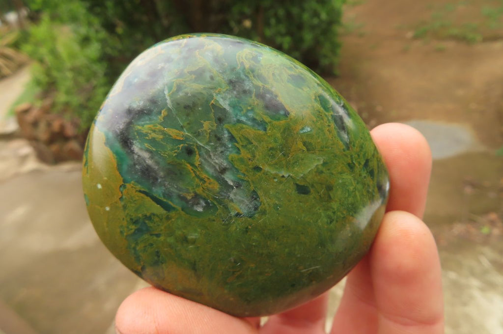 Polished Green Verdite Palm Stones x 12 From Zimbabwe - Toprock Gemstones and Minerals 
