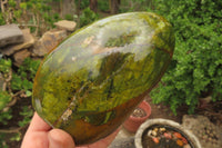 Polished Green Opal Standing Free Forms x 2 From Antsirabe, Madagascar - Toprock Gemstones and Minerals 