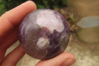 Polished Lepidolite with Pink Rubellite Palm Stones x 24 From Ambatondrazaka, Madagascar - Toprock Gemstones and Minerals 