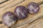 Polished Lepidolite with Pink Rubellite Palm Stones x 24 From Ambatondrazaka, Madagascar - Toprock Gemstones and Minerals 