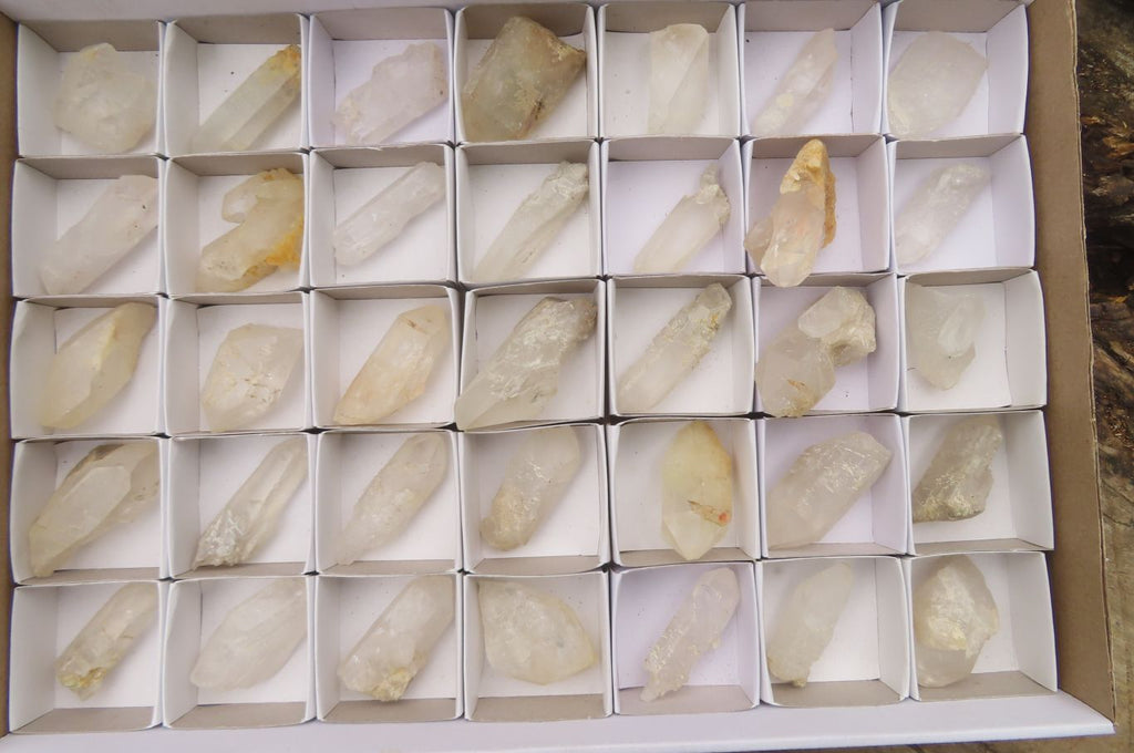 Natural Clear Quartz Crystals x 35 From Zambia - Toprock Gemstones and Minerals 