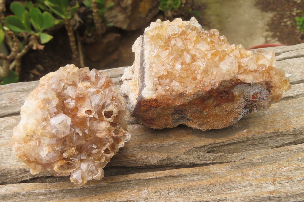 Natural Limonite Quartz Clusters x 4 From Zambia - Toprock Gemstones and Minerals 