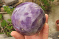 Polished Chevron Amethyst Spheres x 2 From Madagascar - Toprock Gemstones and Minerals 
