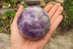 Polished Chevron Amethyst Spheres x 2 From Madagascar - Toprock Gemstones and Minerals 