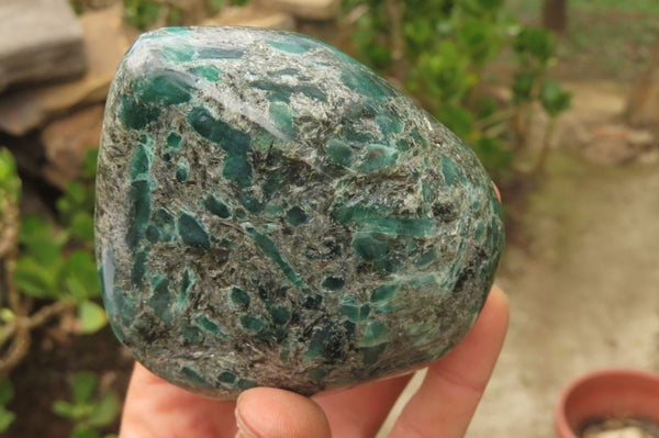 Polished Rare Emerald Mica In Matrix Standing Free Forms x 2 From Mutoko, Zimbabwe - Toprock Gemstones and Minerals 