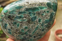 Polished Rare Emerald Mica In Matrix Standing Free Forms x 2 From Mutoko, Zimbabwe - Toprock Gemstones and Minerals 